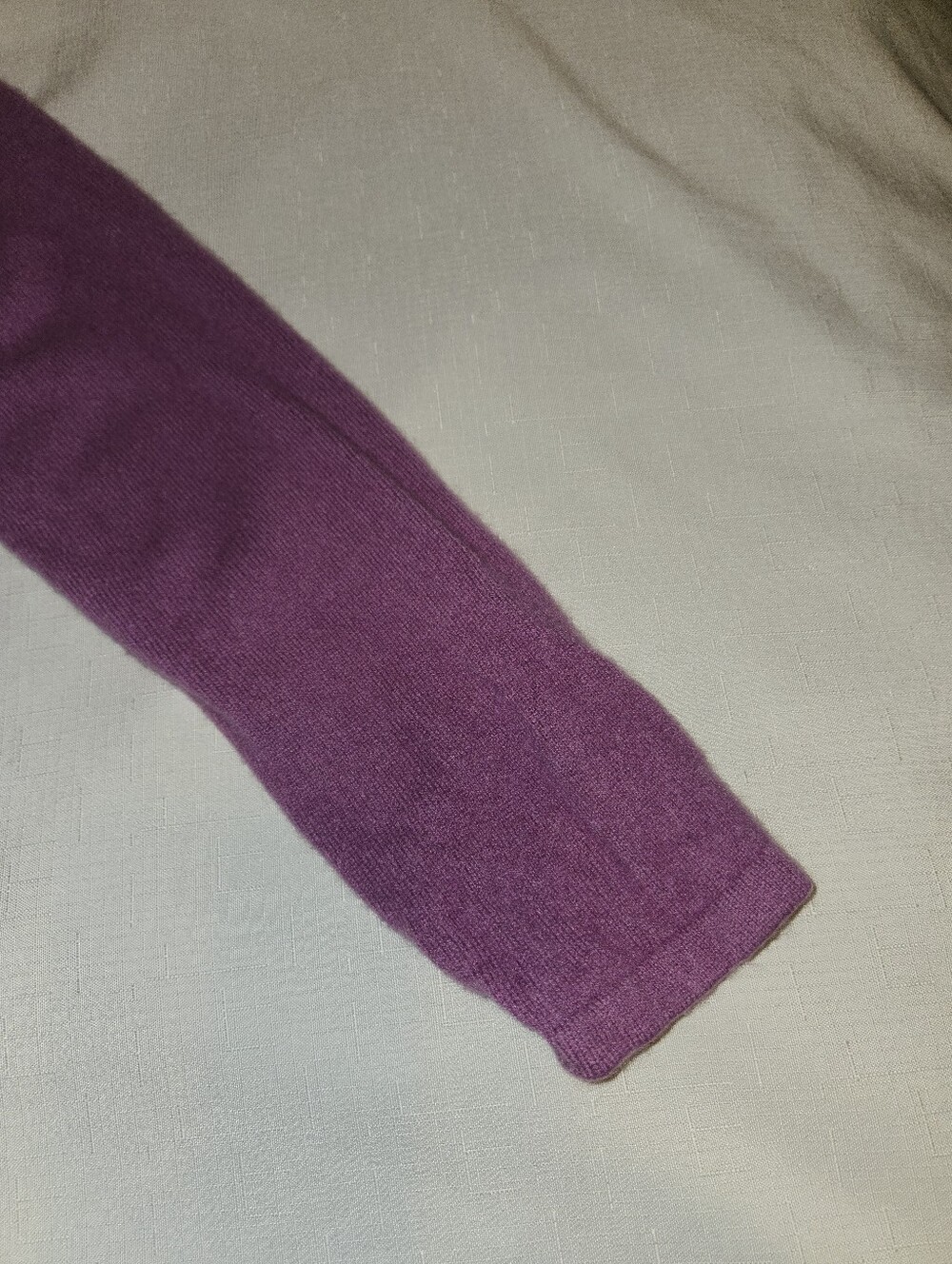 100% Cashmere Orchid Purple Crewneck Sweater L 14-16 Quiet Luxury Lands End Prep - Picture 8 of 10
